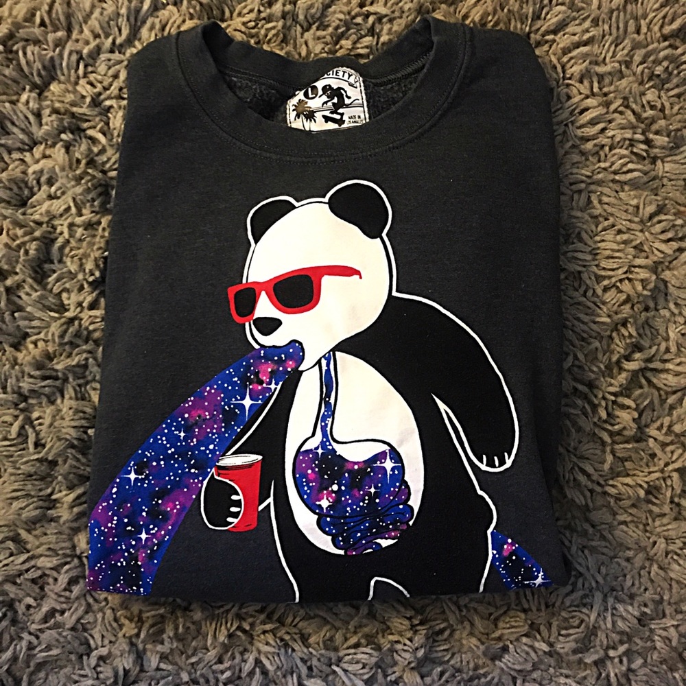 Riot Society Galaxy Panda Crew Neck